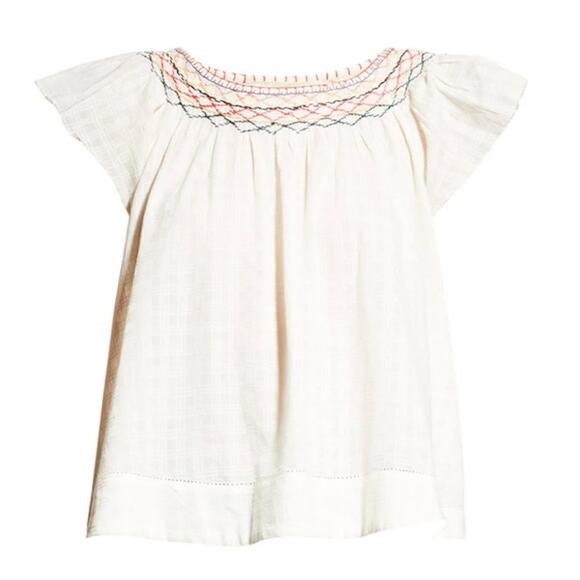 The Great White Embroidered Shirt The Windswept Top 0 Cream Cotton $225 - Picture 5 of 14